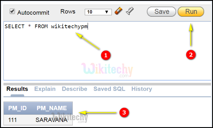  notnull select query output